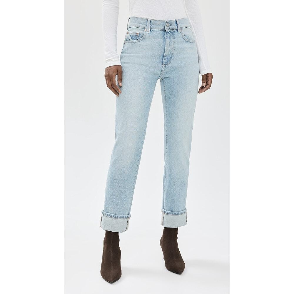 DL1961 Women's Patti Straight High Rise Ankle Jeans Size 26 In Aruba Cuffed